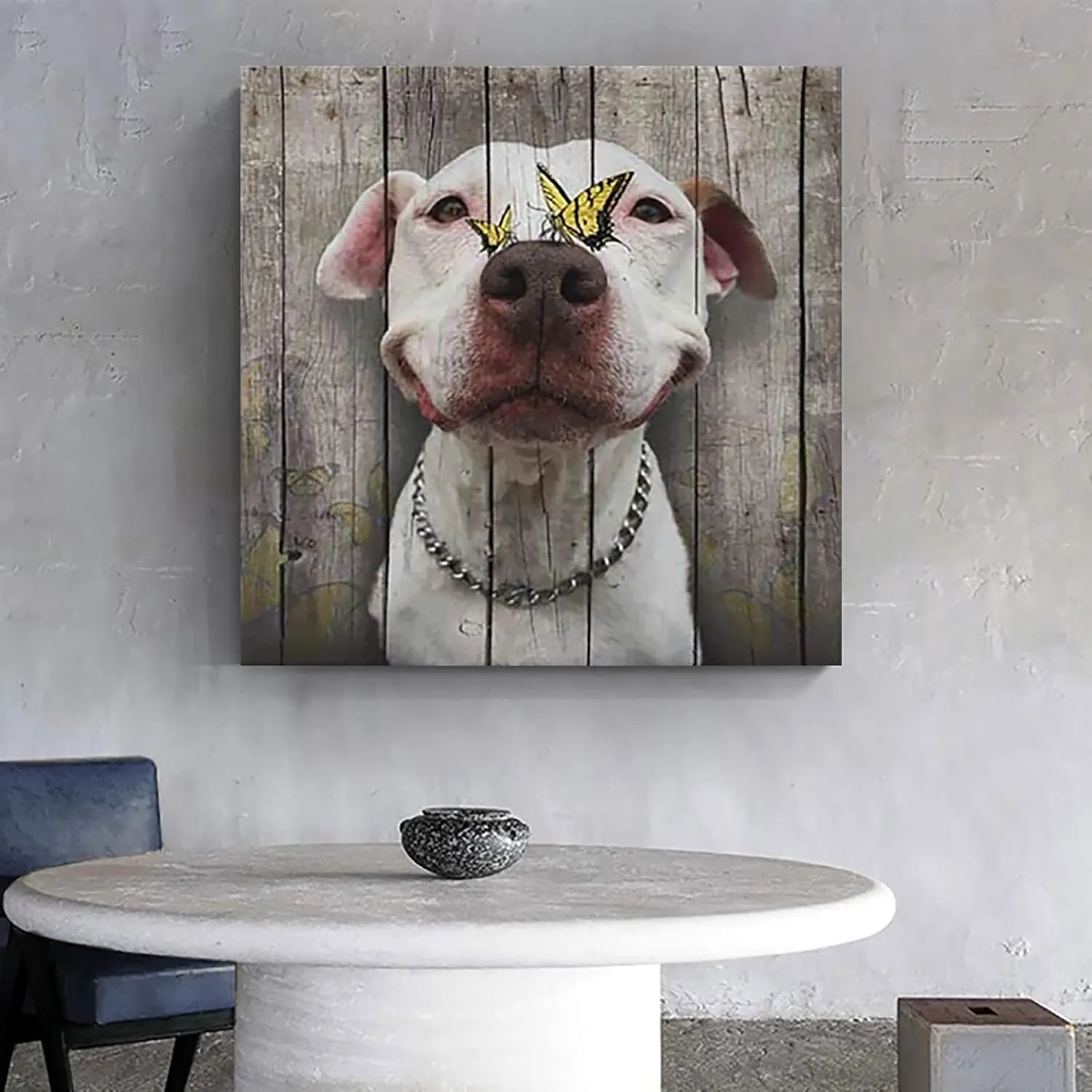 Cute Pet Pitbull Dog Jigsaw Puzzle 500 Piece for Adults,Butterfly and Smiling Pitbull Jigsaw Puzzle，Animal Jigsaw, Game Toys Gift Home Decoration Puzzle Dog Lovers Gift