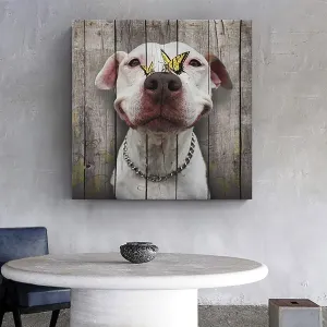 Cute Pet Pitbull Dog Jigsaw Puzzle 500 Piece for Adults,Butterfly and Smiling Pitbull Jigsaw Puzzle，Animal Jigsaw, Game Toys Gift Home Decoration Puzzle Dog Lovers Gift