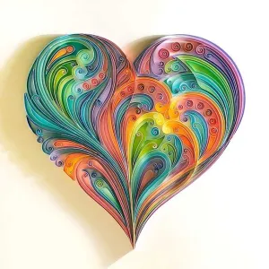 Cute Quilling Art 'Heart' 3D Wood Jigsaw Puzzle