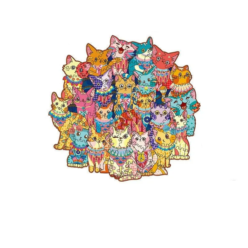 Cute Royal Cats 3D Wood Jigsaw Puzzle