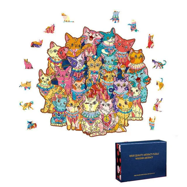 Cute Royal Cats 3D Wood Jigsaw Puzzle