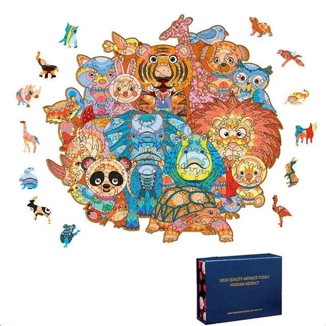 Cute Safari Animals 3D Wood Jigsaw Puzzle