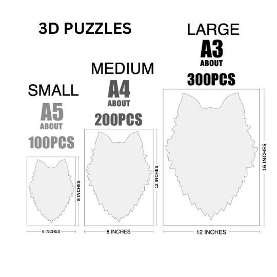 Cute Safari Animals 3D Wood Jigsaw Puzzle