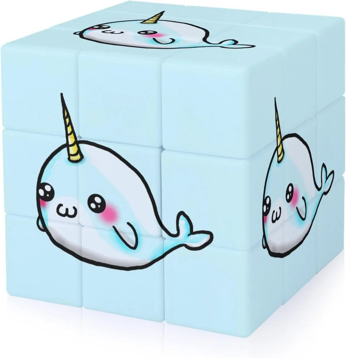 Cute Unicorrn Whale Funny 3x3x3 Cube Smooth Lightweight Puzzle for Adult Graphic Printing Travel