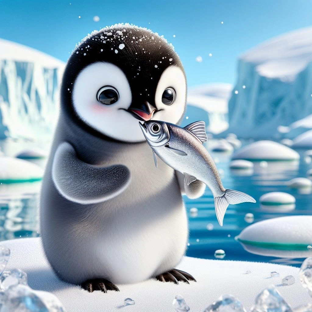 Cute Antarctic Penguin Swimming with a Freshly Caught Fish 1500 Pieces Wooden Jigsaw Puzzles for Adults Children Educational Intellectual Puzzle Toys Home Decoration Art DIY Toy Gift