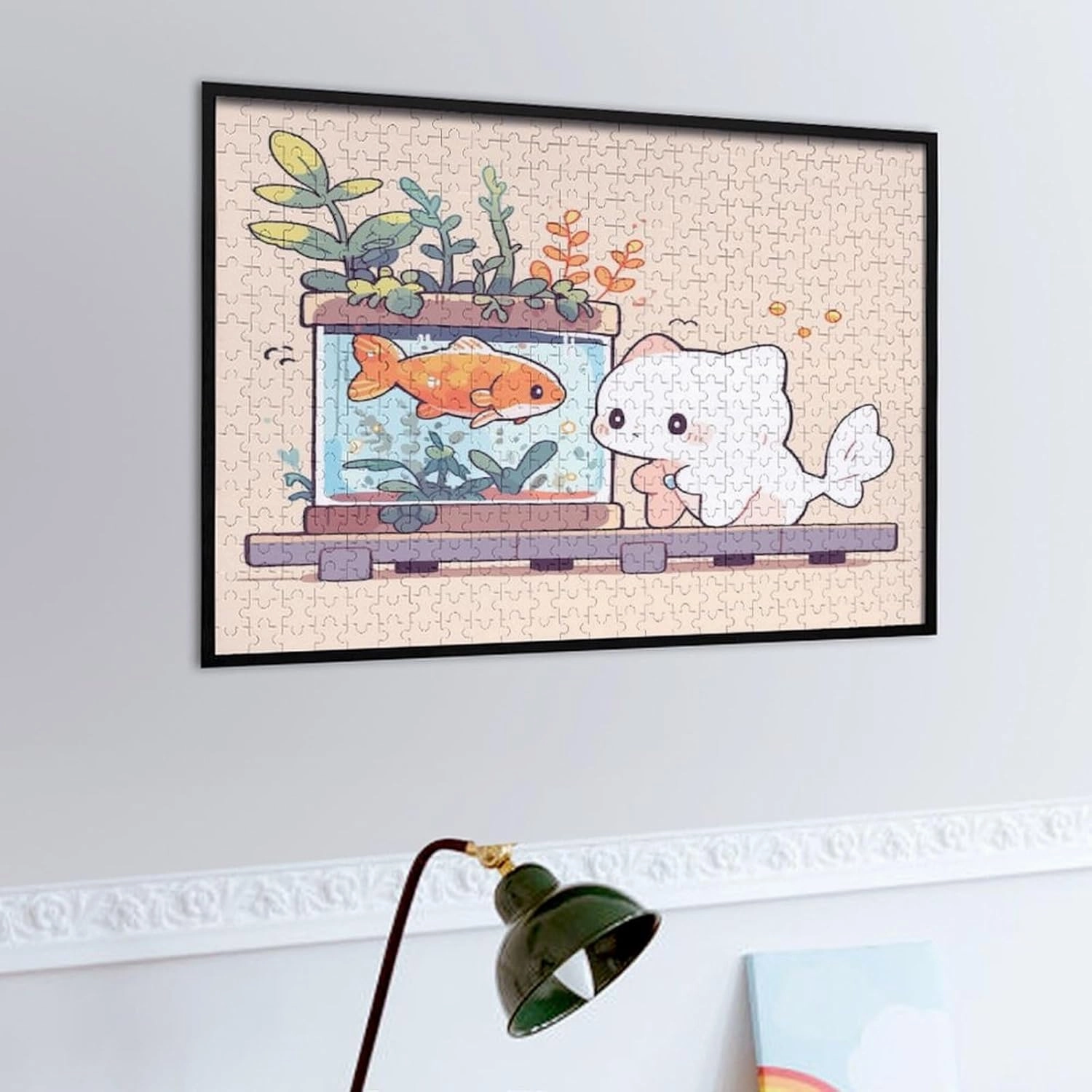 Cute Cat and Fish Jigsaw Puzzle for Adults and Kids Challenging Puzzle Game Nights Jigsaw Puzzle Unique Gifts 500 Piece Funny Puzzles for Family Wedding Graduation Friends