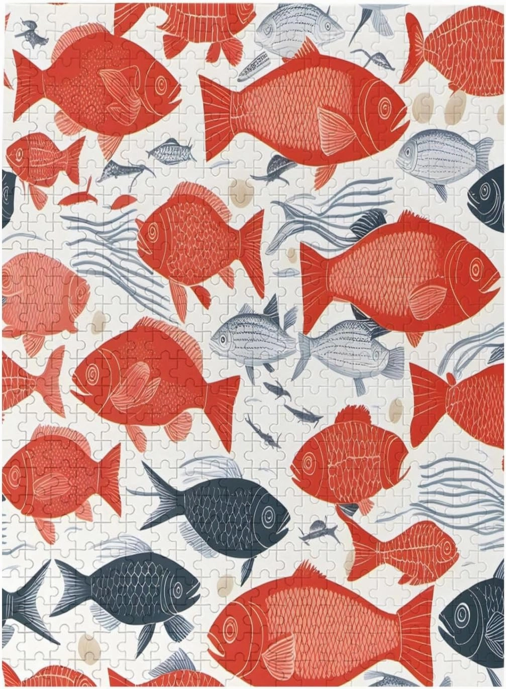 Cute Fish 500 Pieces Puzzle Challenging Game Home Decor Birthday Party Gift Toy for Adults Kids Seniors 20.5 * 15 Inch