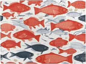 Cute Fish 500 Pieces Puzzle Challenging Game Home Decor Birthday Party Gift Toy for Adults Seniors 21 * 15 Inch