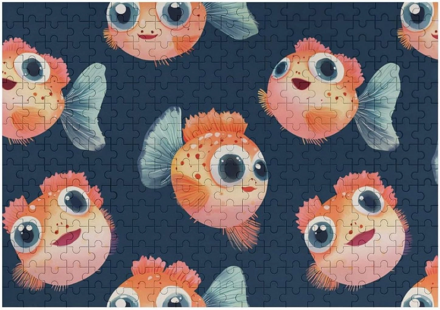 Cute Fish Funny Jigsaw Puzzles Wooden Puzzle for Adults Personalized Wall Art Decor 300 PCS