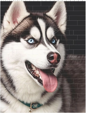 Cute Husky Dog Building Block Puzzle Personalized Building Bricks for Adults Block Puzzle Building DIY Brick Block Puzzles Valentine's Day Gifts for Home Decor Brick Puzzle