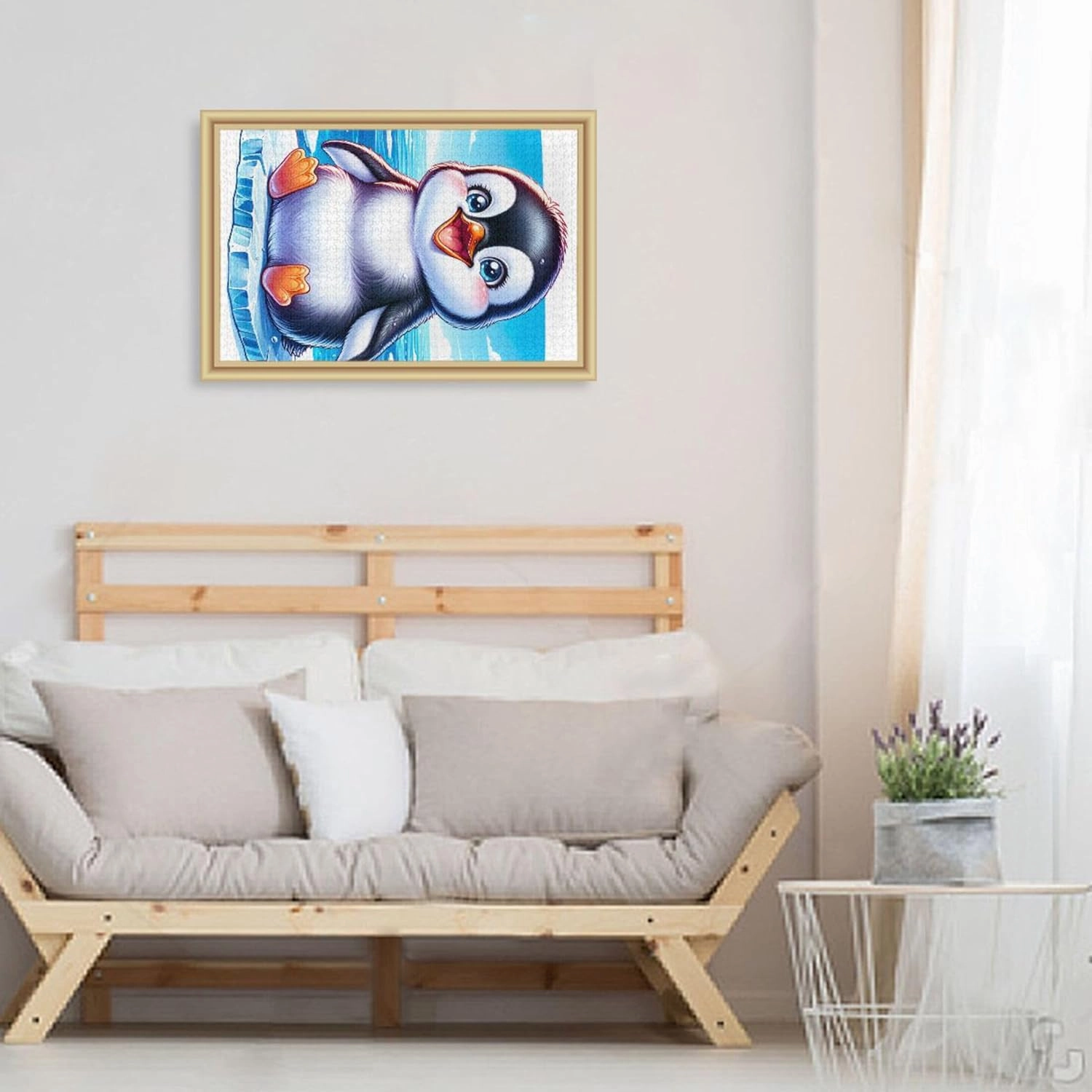 Cute Polar Penguin Print Jigsaw Puzzles 500 Pieces for Adults White Elephant Custom Fun Gag Gift Puzzle Scenery Animal Art Decor, 20.5" x 14.9"