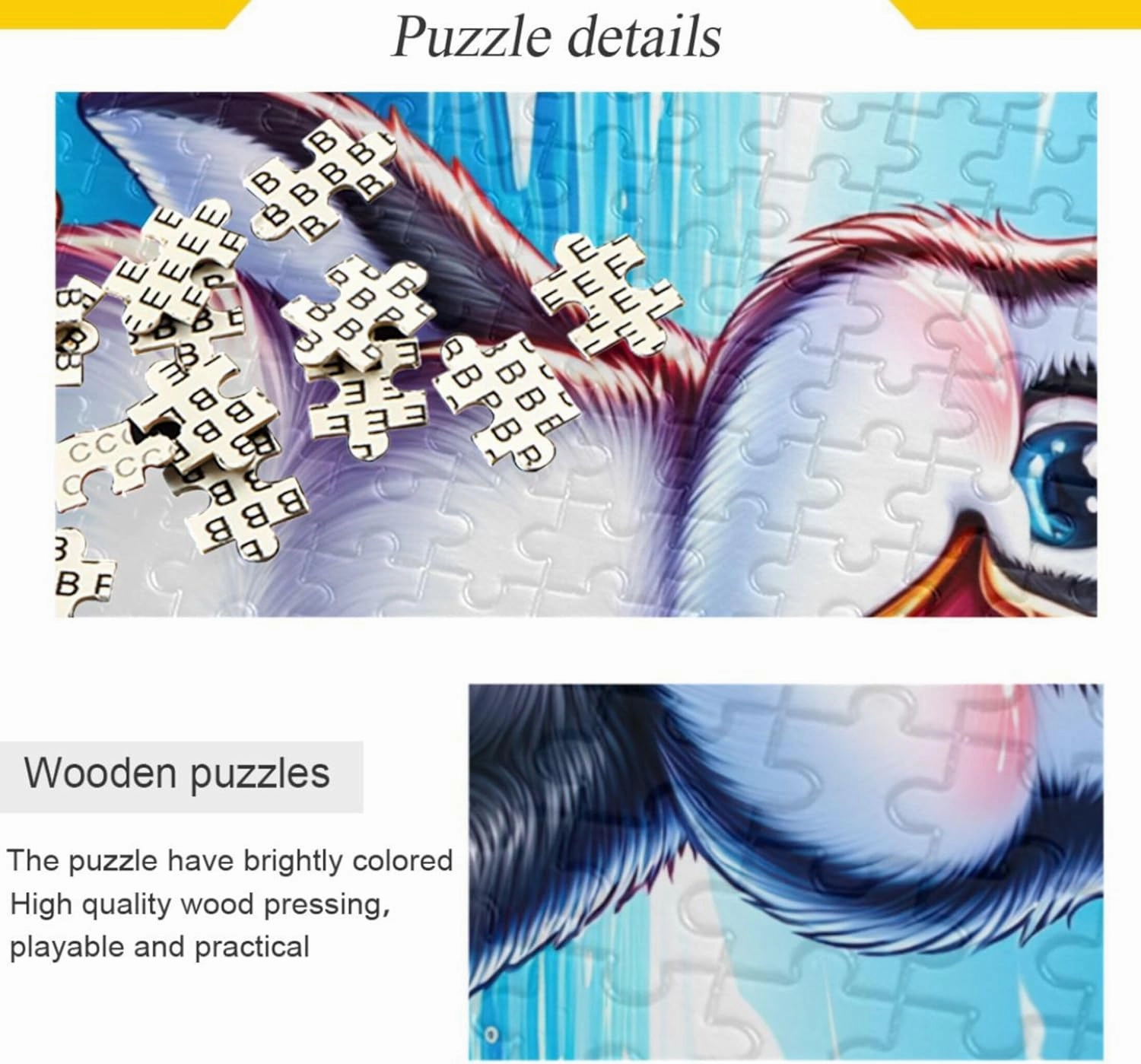 Cute Polar Penguin Print Jigsaw Puzzles 500 Pieces for Adults White Elephant Custom Fun Gag Gift Puzzle Scenery Animal Art Decor, 20.5" x 14.9"