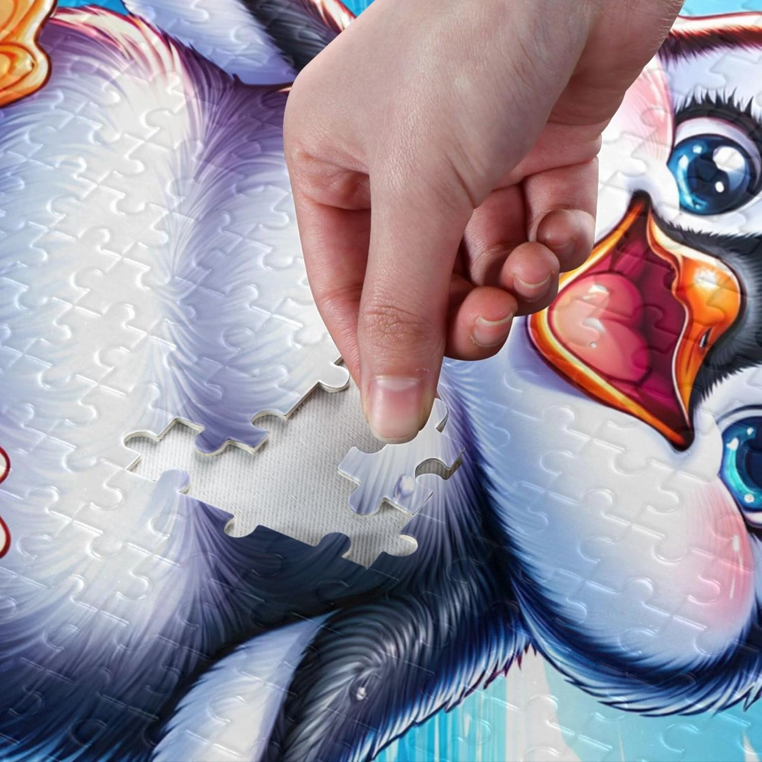 Cute Polar Penguin Print Jigsaw Puzzles 500 Pieces for Adults White Elephant Custom Fun Gag Gift Puzzle Scenery Animal Art Decor, 20.5" x 14.9"