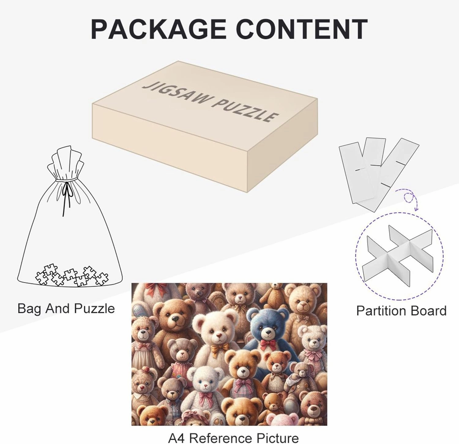 Cute Teddy Bears Adult Jigsaw Puzzles 500 Pieces Gifts for Puzzle Lovers Nature Puzzle Puzzle Toy Artwork