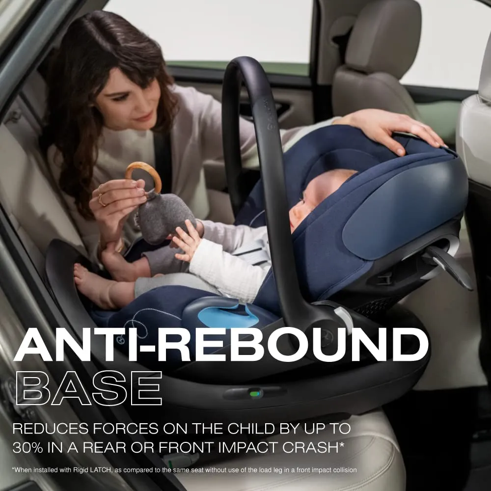 Cybex Cloud G Comfort Extend Infant Car Seat with Anti-Rebound Base, Linear Side Impact Protection, Latch Install, Ergonomic Full Recline, Extended Leg Rest, Seashell Beige