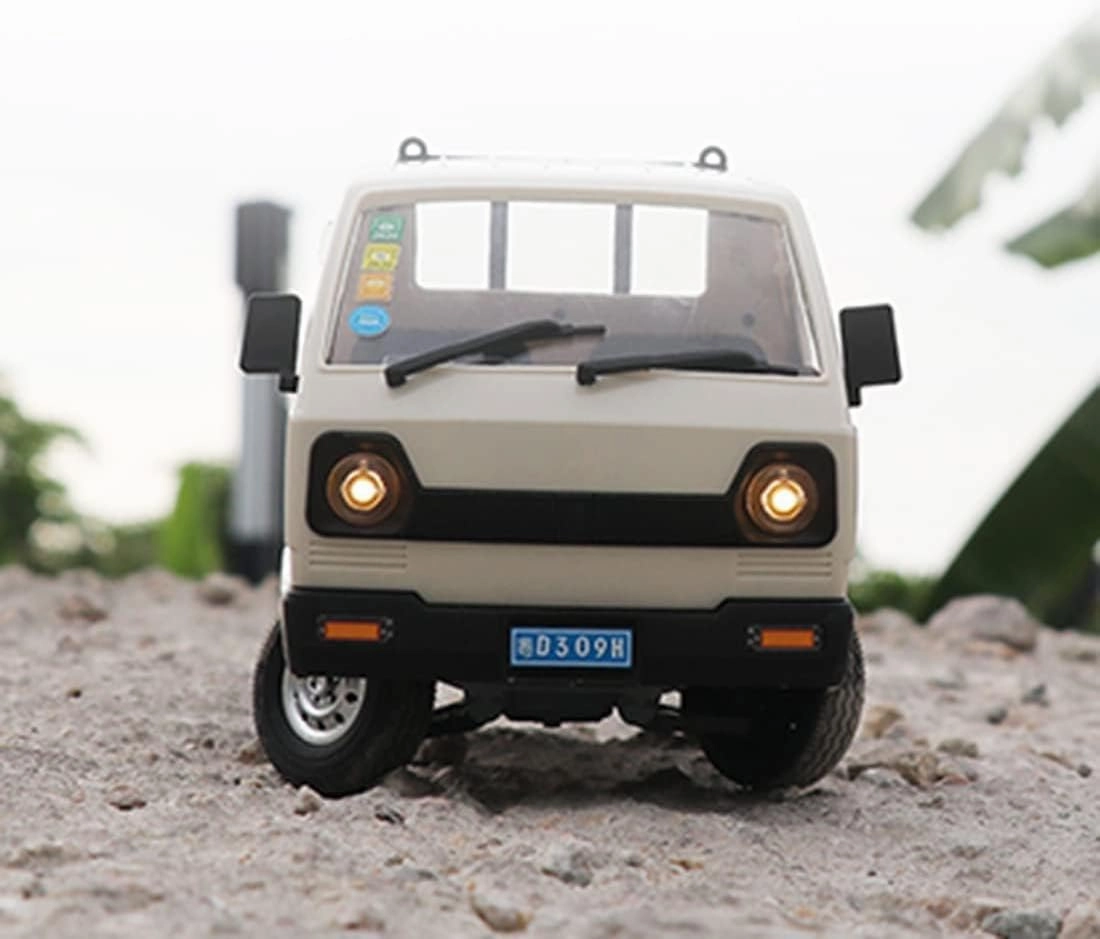 D12 1:16 Mini RC Truck, Full Proportional Remote Control Mini Pickup Model Car with LED Lights, 2.4GHz Electric Vehicle Gift for Hobbyists (2 Battery)