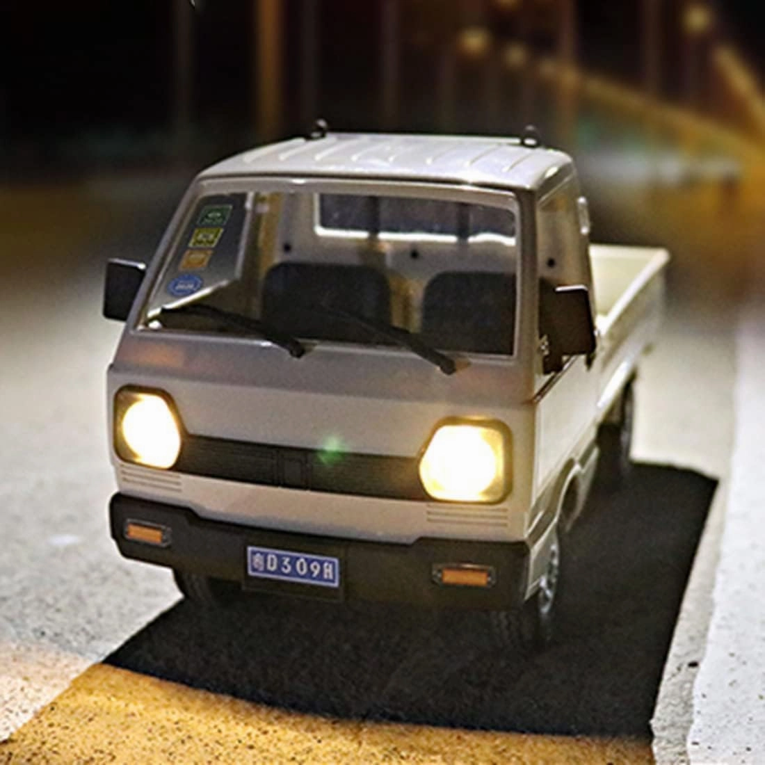 D12 1:16 Mini RC Truck, Full Proportional Remote Control Mini Pickup Model Car with LED Lights, 2.4GHz Electric Vehicle Gift for Hobbyists (2 Battery)