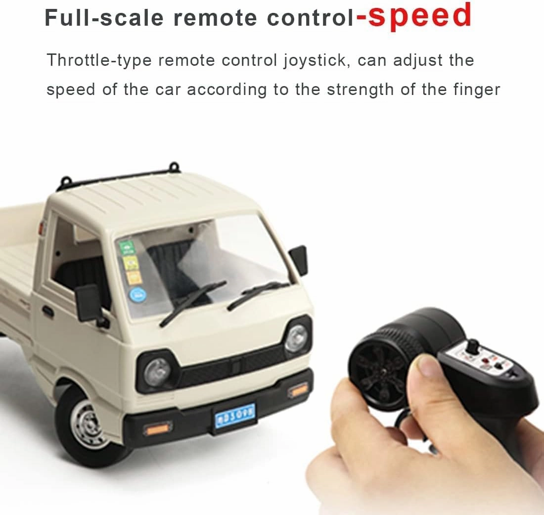 D12 1:16 Mini RC Truck, Full Proportional Remote Control Mini Pickup Model Car with LED Lights, 2.4GHz Electric Vehicle Gift for Hobbyists (2 Battery)