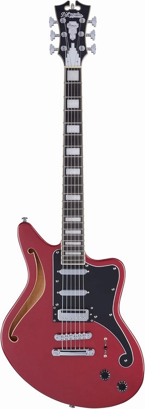 D'Angelico 6 String Semi-Hollow-Body Electrical Guitar, Right, Oxblood (DAPBEDSHOXBCS)