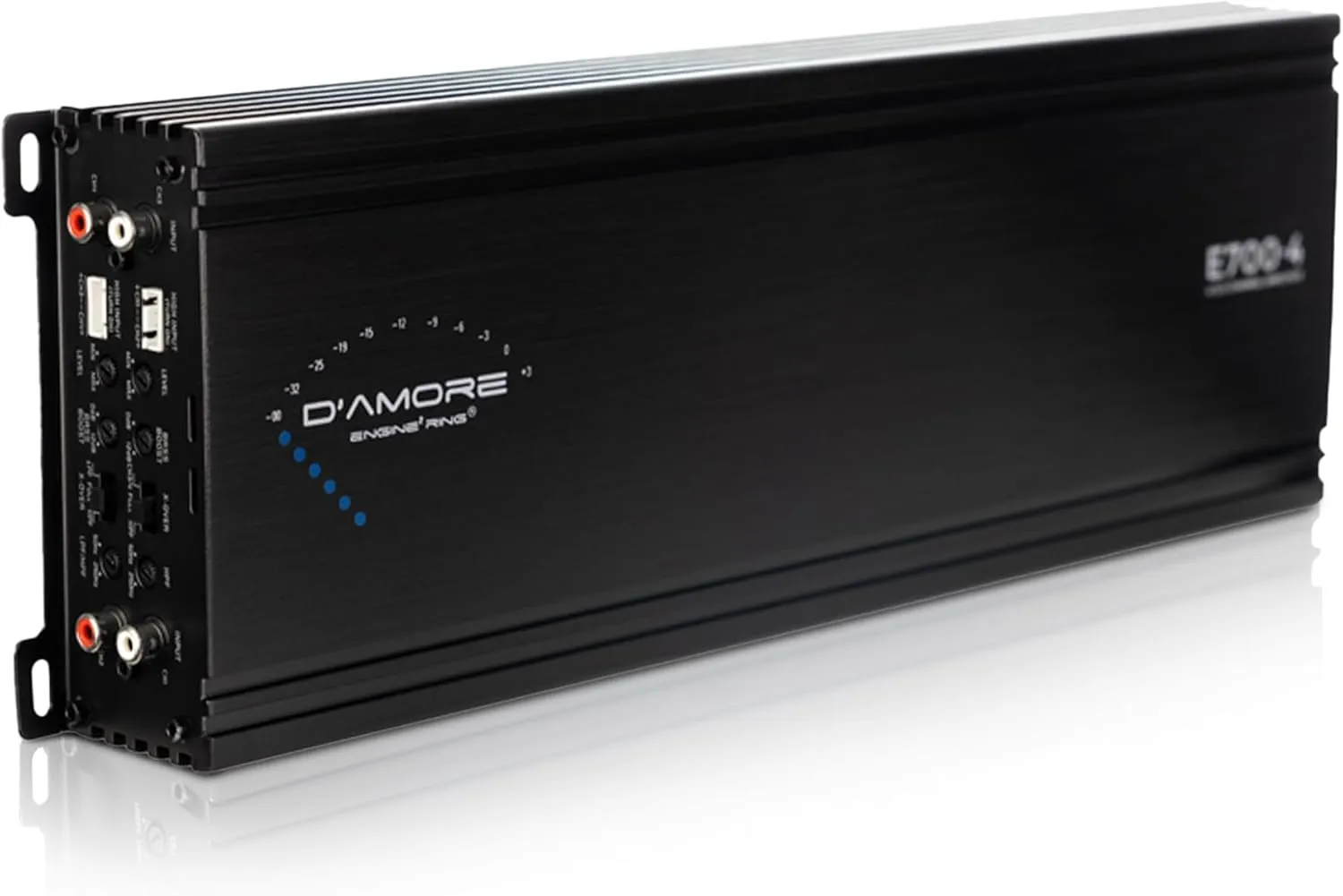 D’Amore Engineering - 4 Channel Car Audio Amplifier, 700 Watt Amp Car Audio with 2 Ohms Stable, Clean D Amplifier Technology & MOSFET Power Supply (E700.4)
