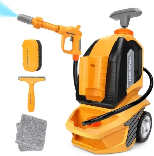 deAO Kids Car Wash Toy Set with Scraper Sponge Towel & Water Pressure Washer Tools
