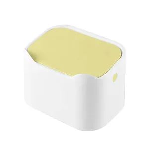 Desktop Trash Can Mini Office Desktop Waste Bin Bathroom Kitchen Garbage Bin Dining Table Rubbish Can Portable Car Trash Can(White-Dinosaur Doodle4)