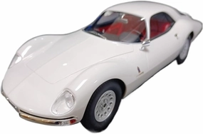 Die Cast Vehicle 1/18 for Alfa Romeo TZ2 1965 White Tuning Sports Car Model Alloy Car Model Supercar Car Model Display Mini Cars Replica