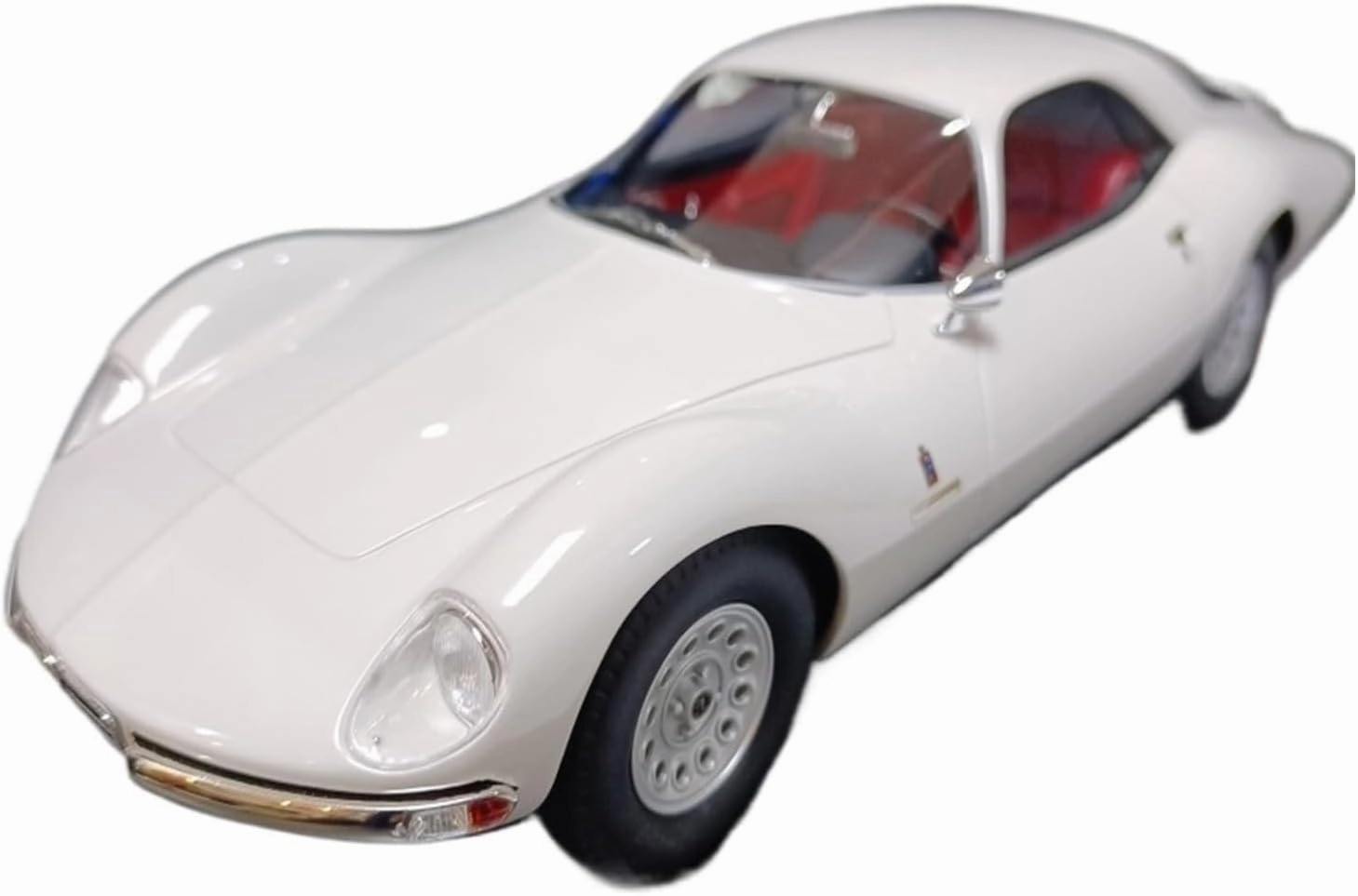 Die Cast Vehicle 1/18 for Alfa Romeo TZ2 1965 White Tuning Sports Car Model Alloy Car Model Supercar Car Model Display Mini Cars Replica