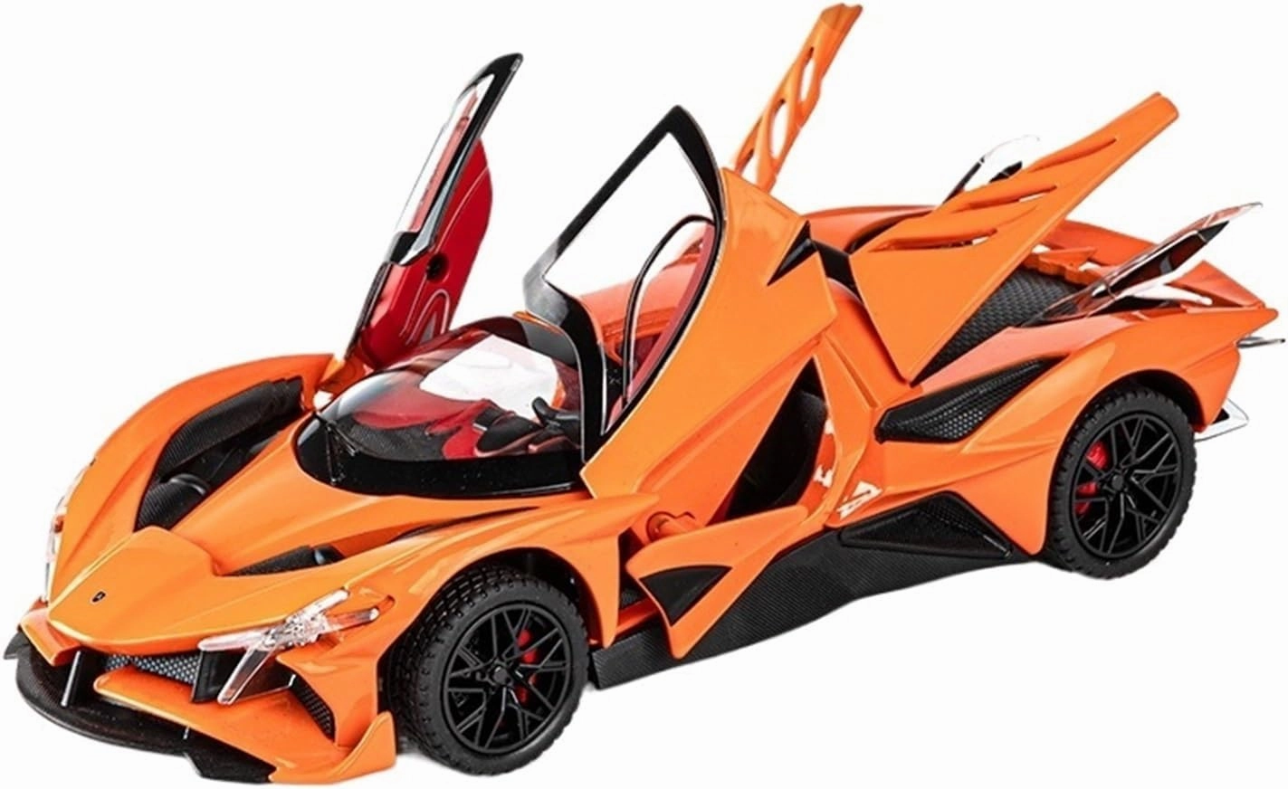 Die Casting 1:24 for Apollo EVO Supercar Alloy Simulation Car Model Sound and Light Pull-Back Miniature Model Collection Ornaments Presents(Yellow)