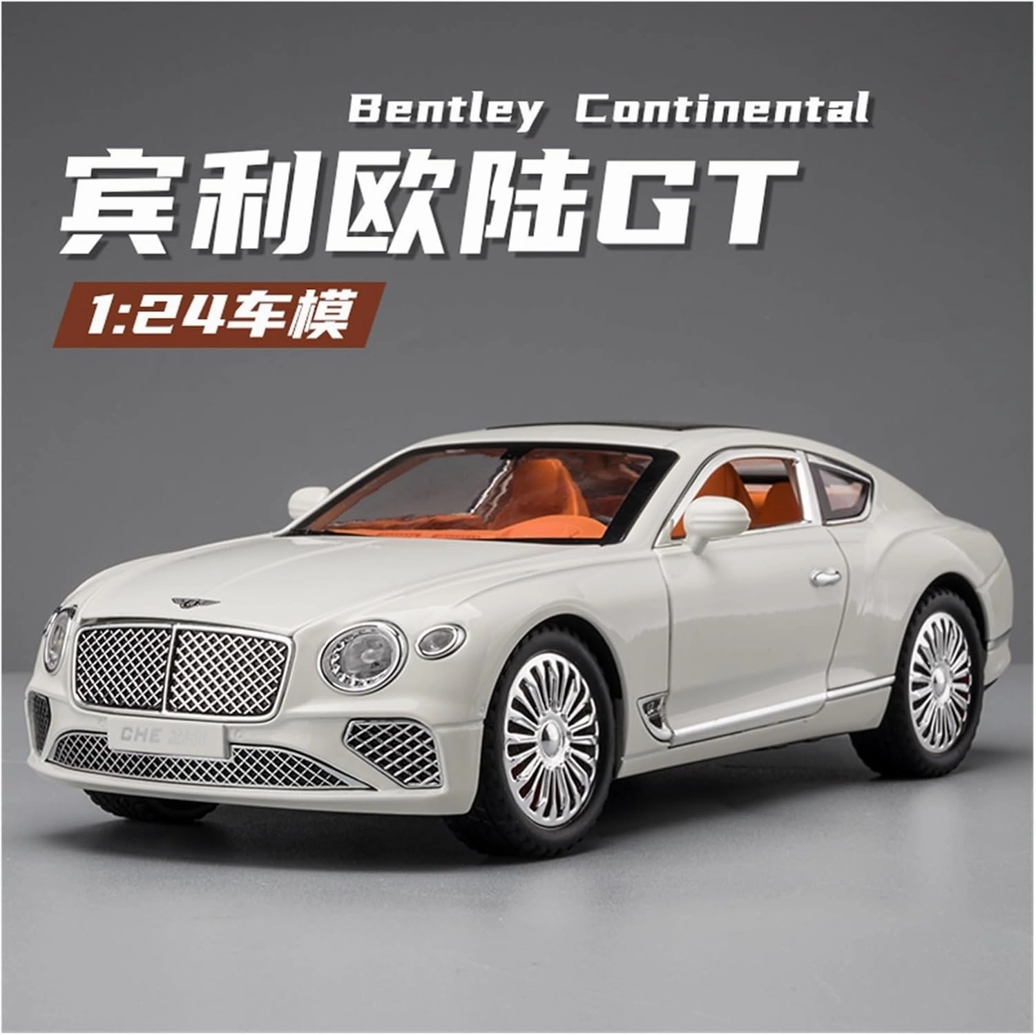 Die Casting 1:24 for Bentley Continental GT Mulsanne Bentayga Alloy Simulation Car Model Sound and Light Pull-Back Miniature Model Presents(Bentayga Black)