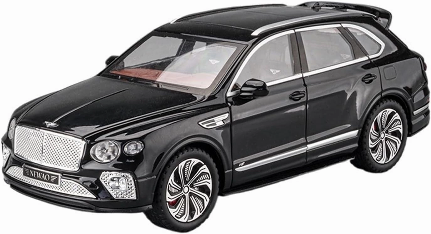 Die Casting 1:24 for Bentley Continental GT Mulsanne Bentayga Alloy Simulation Car Model Sound and Light Pull-Back Miniature Model Presents(Bentayga Black)