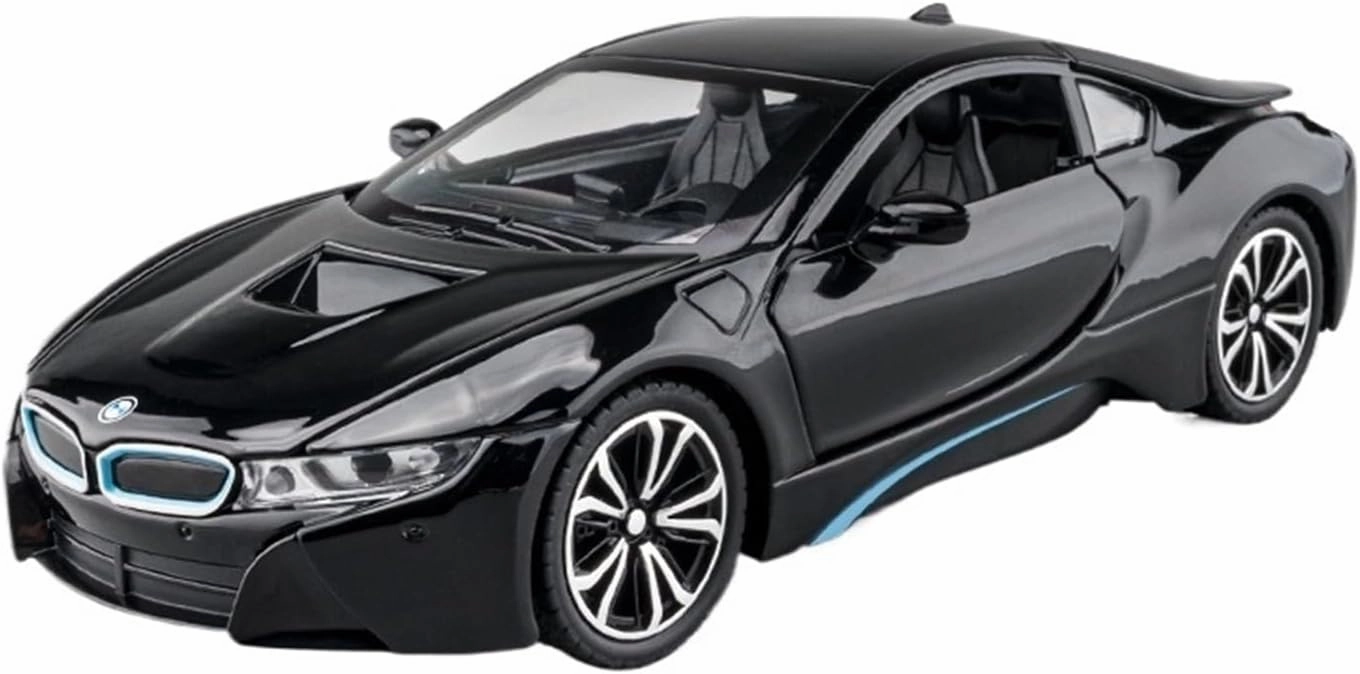 Die Casting 1:24 for BMW I8 Supercar X5 SUV Alloy Simulation Car Model Sound and Light Pull-Back Miniature Model Collection Ornaments Presents(I8 Black)