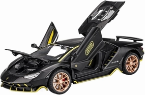 Die Casting 1:24 for Lamborghini Revuelto SVJ63 Venom 770 Alloy Simulation Car Model Sound and Light Pull-Back Miniature Model Collection Presents(770 Matte Black)