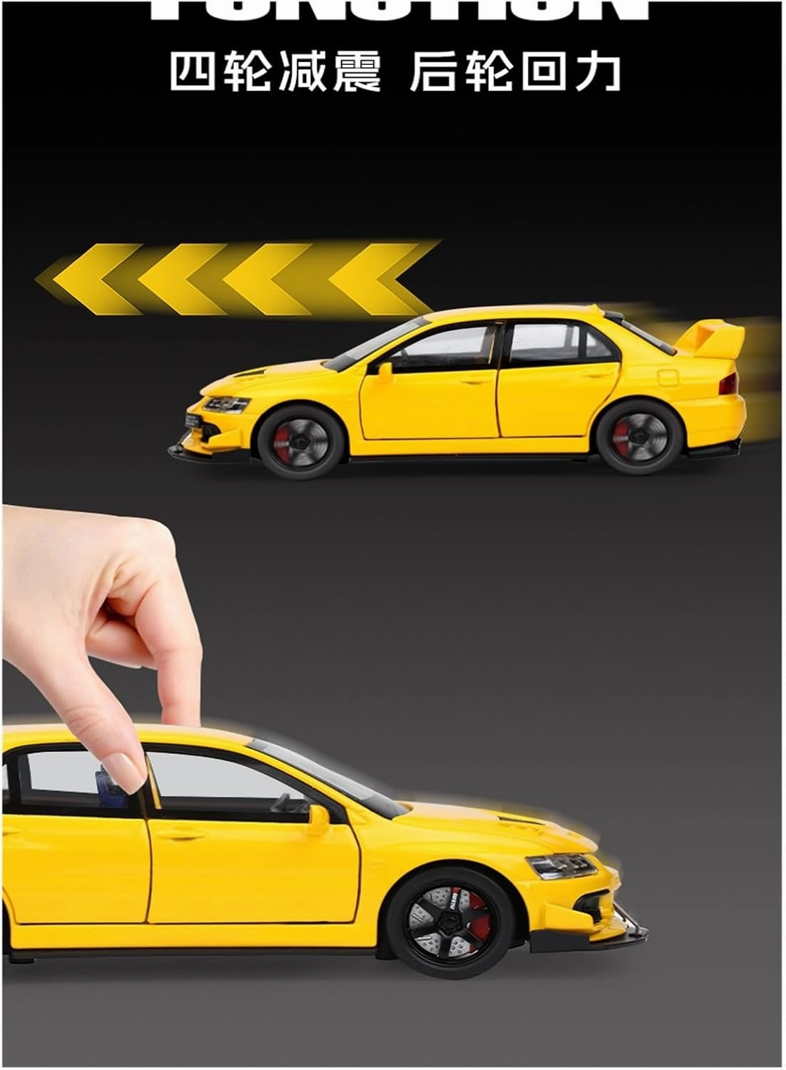 Die Casting 1:32 for Mitsubishi EVO 3th Alloy Car Model Simulation Sound and Light Miniature Vehicle Model Ornaments Collection Series Presents(Black-red)