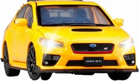 Die Casting 1:32 for Subaru STI Sound and Light Alloy Car Simulation Realistic Shock Absorption Steering Vehicle Model Ornaments Presents(Yellow)