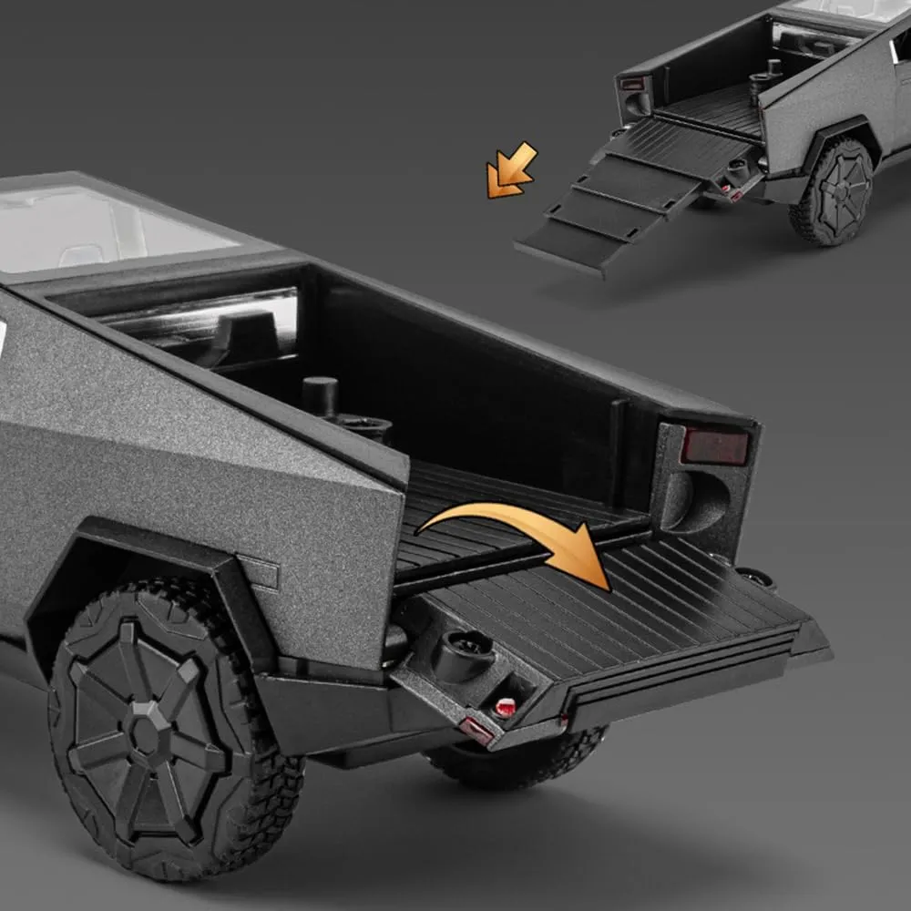 Diecast Pickup Trailer RV Model Truck Toy with Motorcycle,1:32 Simulation Casting car Model Off-Road Pull Back Vehicles with Lights and Sound for Boys Girls Children Birthday Gift
