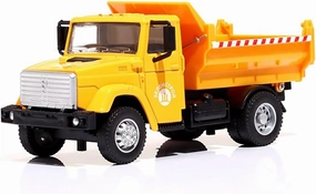 Diecast Model Car Russian Dump Truck ZIL-4331 Русский автомобиль Самосвал ЗИЛ-4331, Pull Back, Scale 1:43, Construction Model
