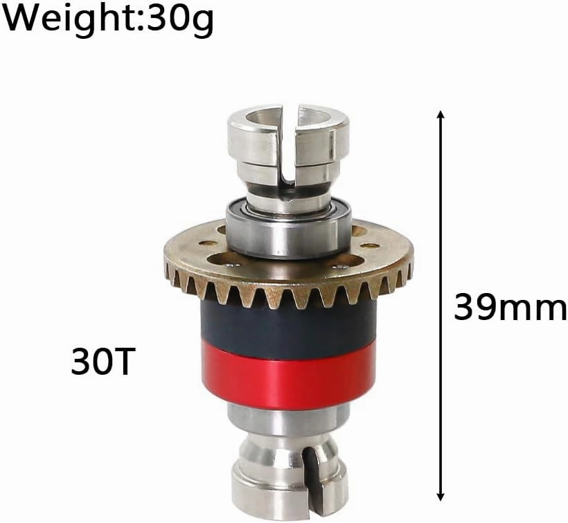 Differential Parts for ARRMA Granite 1/18, Typhon 1/18, Mini Mojave 1/14 RC - Universal Metal Spare Parts (Front, Rear) - Silver & Red