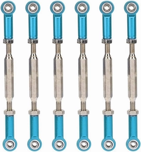 Dilwe RC Car Push Rod,1/10 RC Car Aluminum Alloy Turnbuckle Rod Linkage with Adjustable Length, 88-104mm(Blue) Car Model Accessory