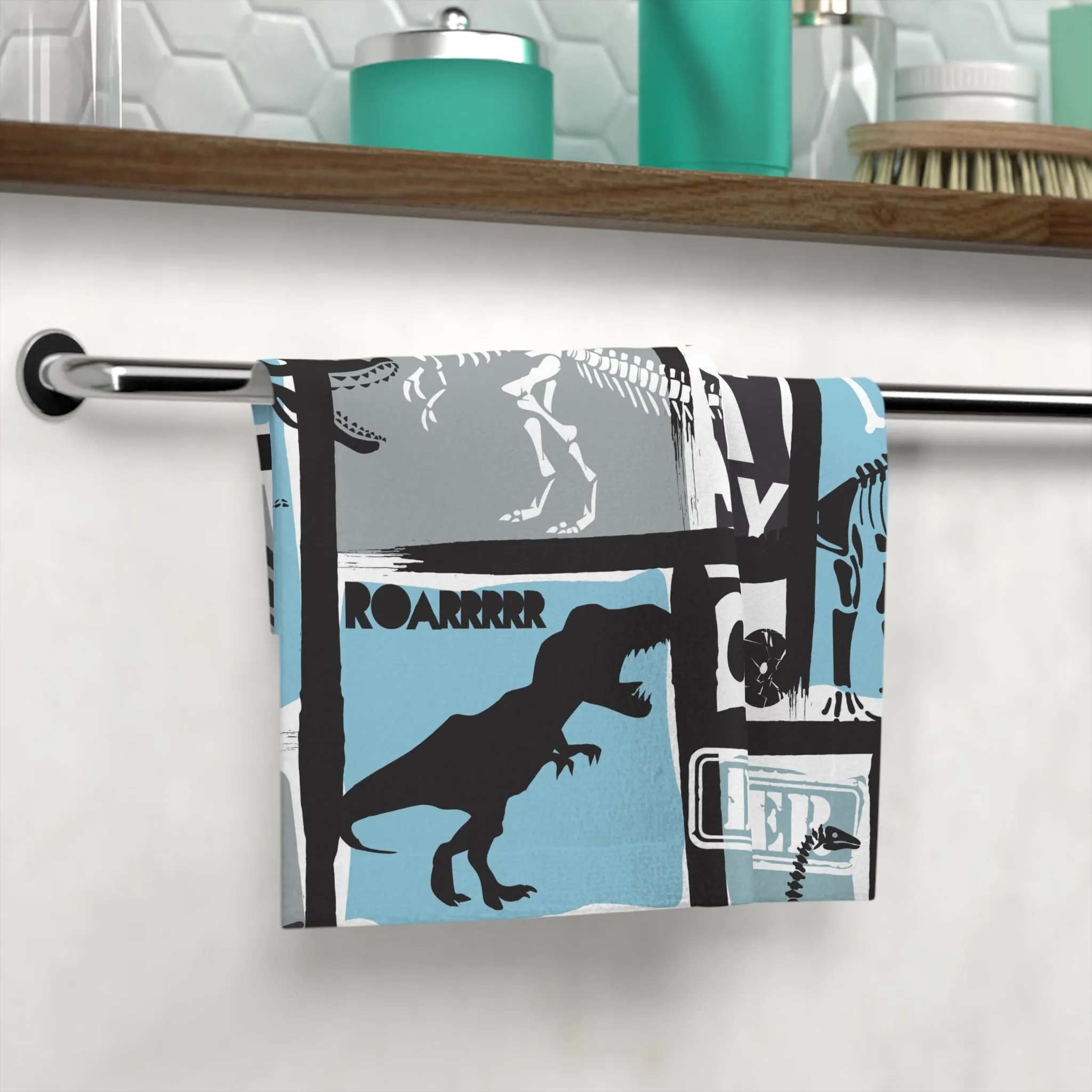 Dinosaur Adventure Face Towel - Stay Away from Danger!