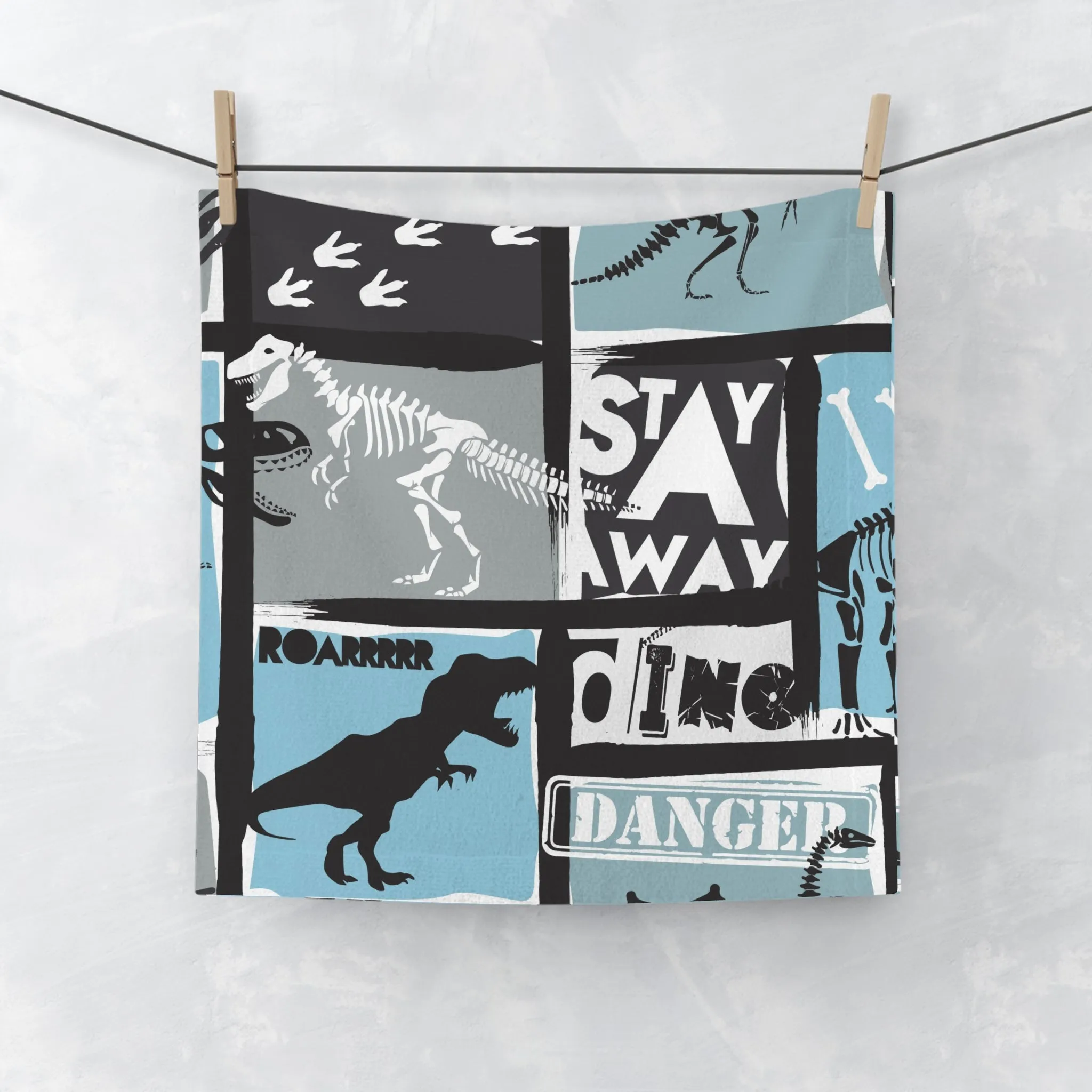 Dinosaur Adventure Face Towel - Stay Away from Danger!