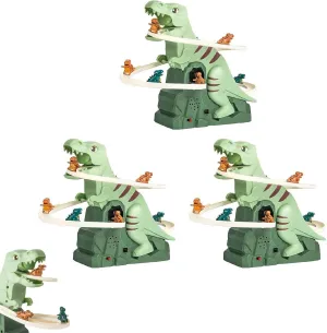 Dinosaur Climbing Slide Music Toy, Electric Dinosaur Roller Coaster with Lights and Music, Educational Puzzle Playset Gift