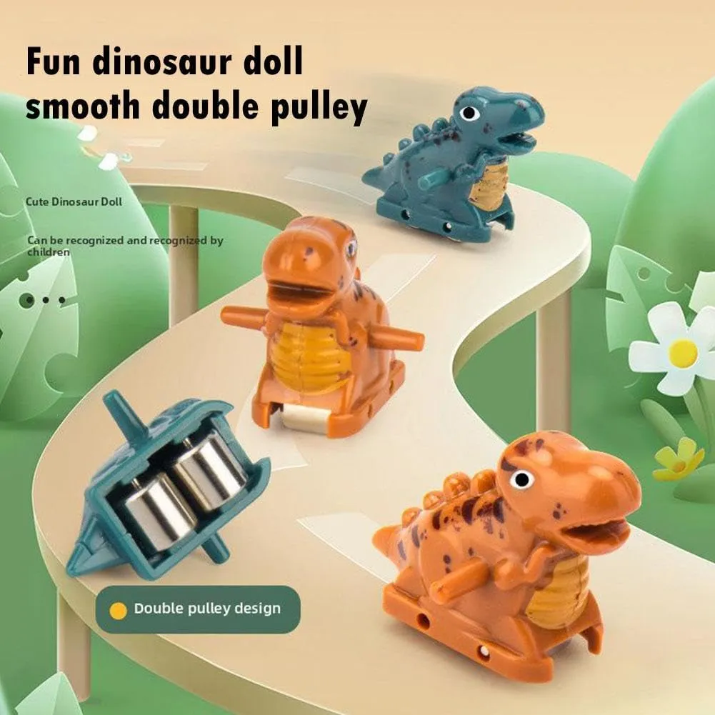 Dinosaur Climbing Slide Music Toy, Electric Dinosaur Roller Coaster with Lights and Music, Educational Puzzle Playset Gift