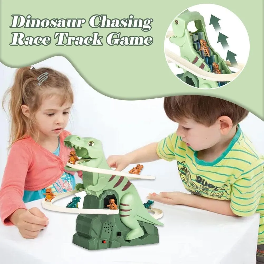 Dinosaur Climbing Slide Music Toy, Electric Dinosaur Roller Coaster with Lights and Music, Educational Puzzle Playset Gift