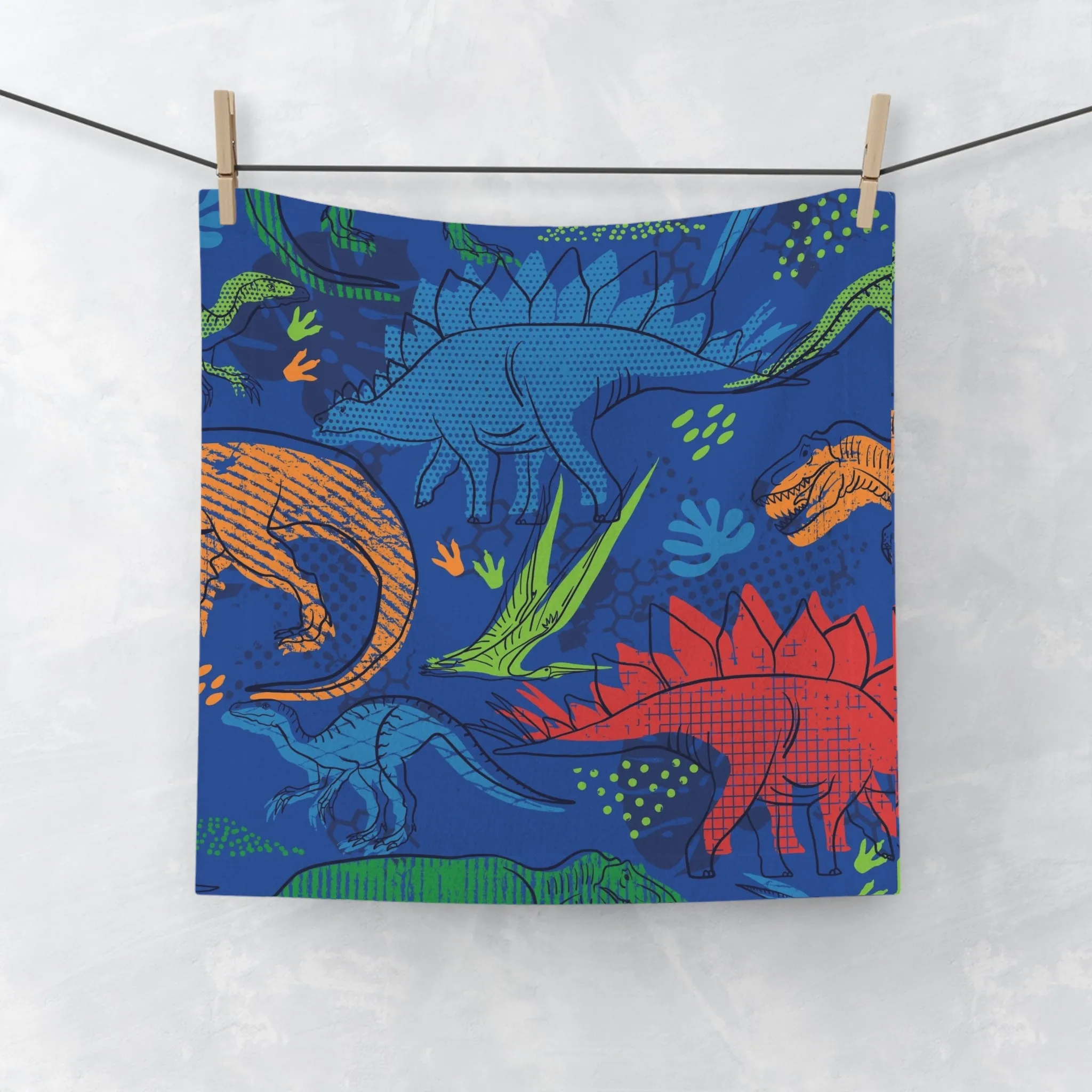 Dinosaur-Themed Face Towel for Kids - Fun & Colorful Bath Accessory