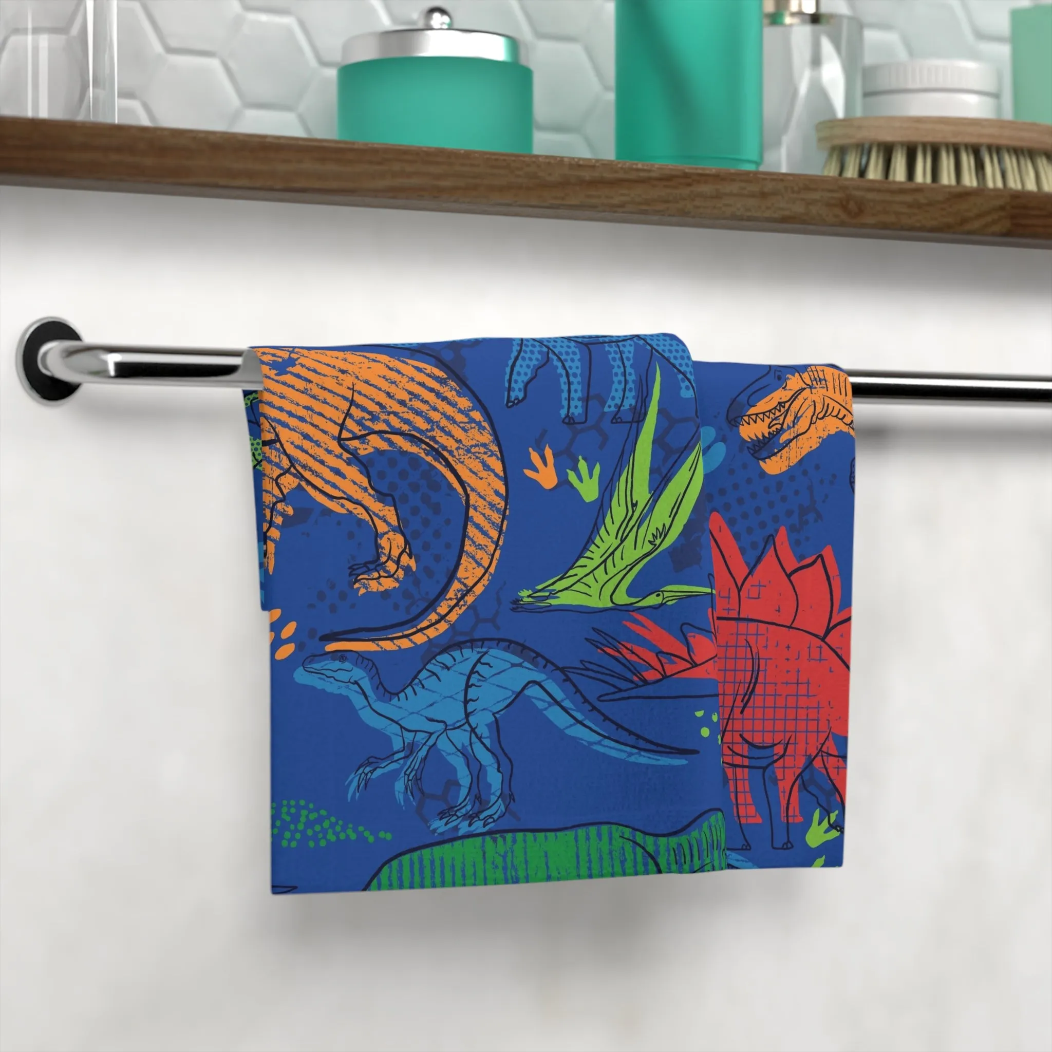 Dinosaur-Themed Face Towel for Kids - Fun & Colorful Bath Accessory