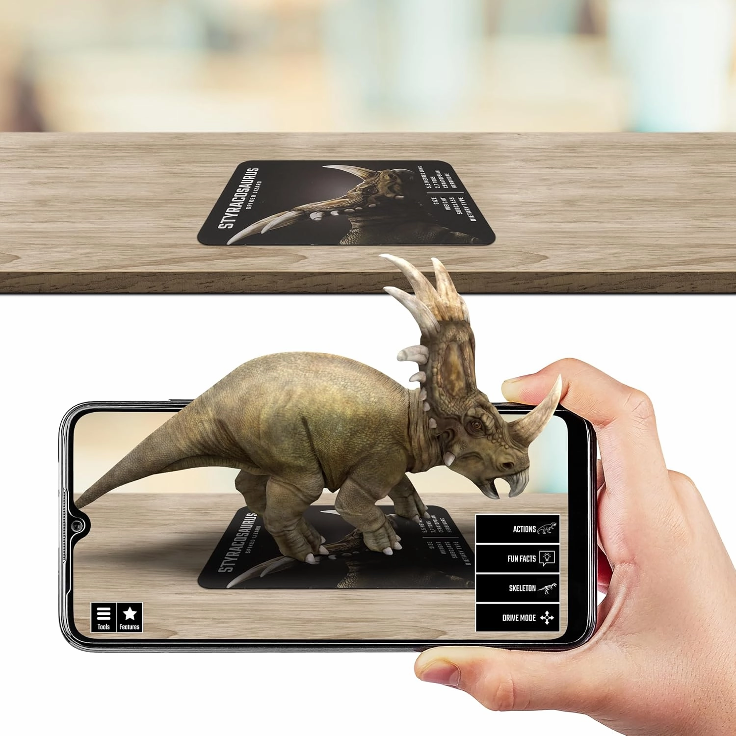 Dinosaur 4D  Augmented Reality Cards – 20 3D Dinosaurs with Free App, Educational Gift for Kids Ages 5 , Ideal for Classrooms, Homeschooling, STEM Learning and Easy to Use on Phones or Tablets