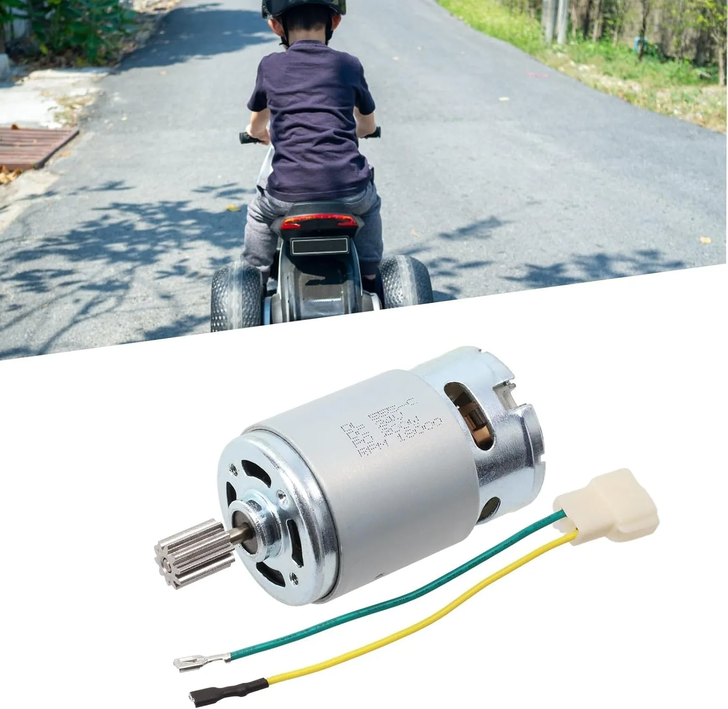 DL 555-C 24V High Speed Motor for Kids' Electric Ride-On Cars, Replacement Motor and Gearbox Accessories for Children's Electric Vehicles(555 24V 18000 10T)