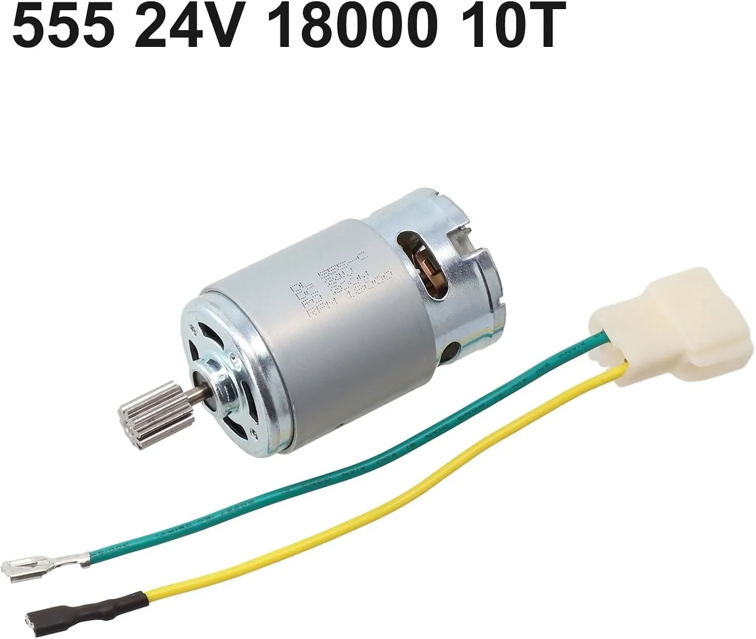 DL 555-C 24V High Speed Motor for Kids' Electric Ride-On Cars, Replacement Motor and Gearbox Accessories for Children's Electric Vehicles(555 24V 18000 10T)