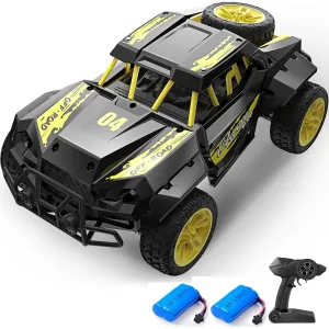 DoDoeleph Remote Control Car 4WD RC Car RC Off-Road Truck 16MPH 1/16 Scale with Large Differential System RC Electric Car Toy Gift with 2 Rechargeable Batteries for Boys Girls Adults